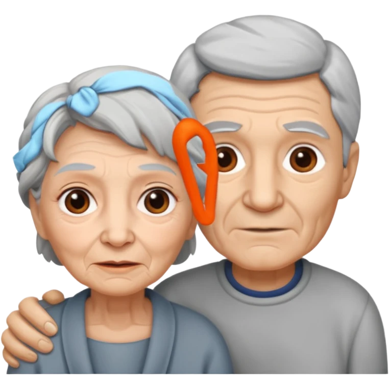 lo mismo que estas haciendo solo coloca alado de la abuela un hombre joven  emoji
