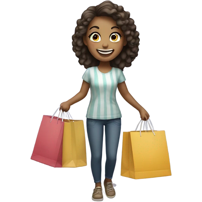 smiling girl shopping  emoji