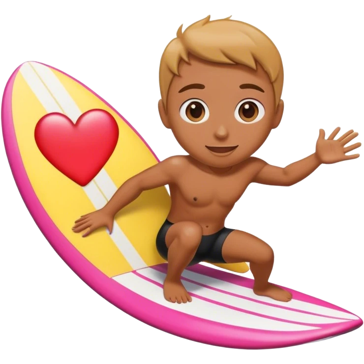 EMOJI ENAMORADO SURFEANDO emoji