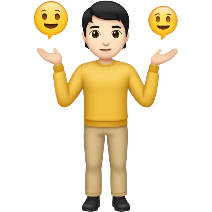 emoji man light skin and black hair, CUERPO COMPLETO emoji