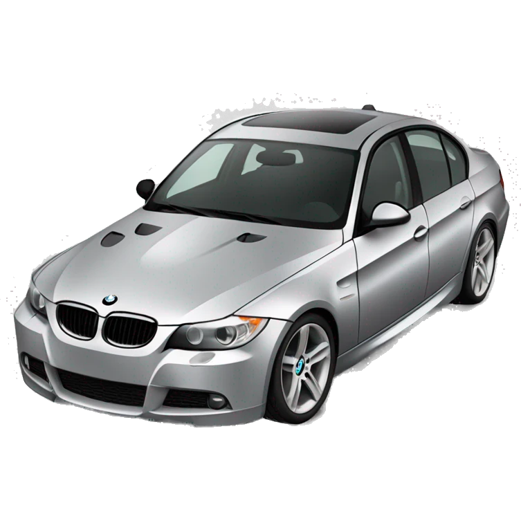 BMW e90 in silver with Black rims emoji