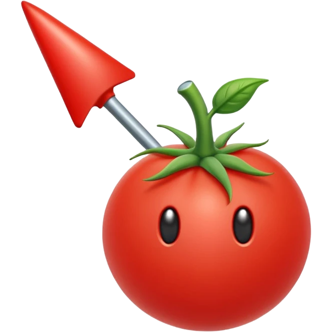 tomato shaped mouse cursor with a pointer emoji