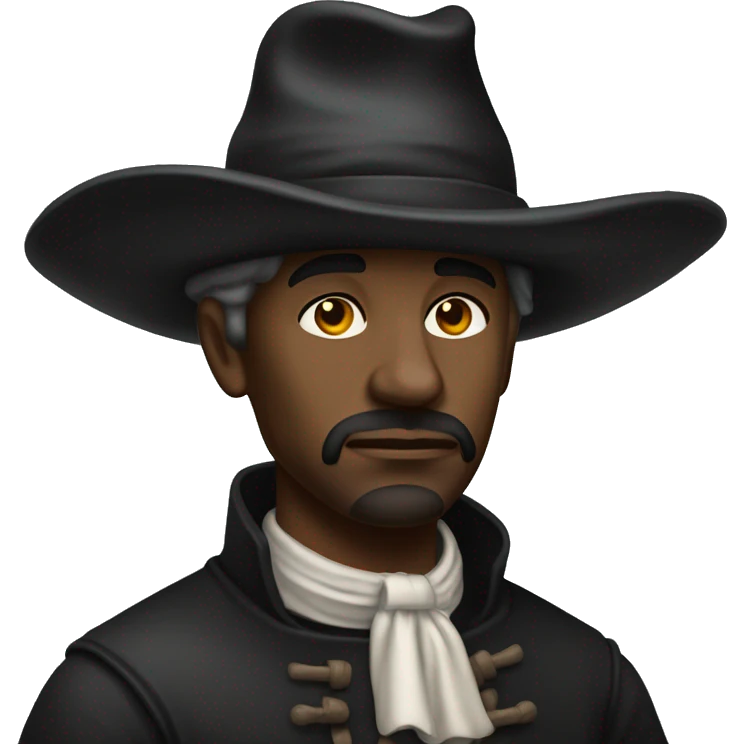 Massachusetts Bay Colony pilgrim with a black hat and somber expression emoji