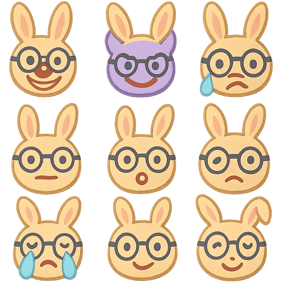Coniglio con gli occhiali  emoji