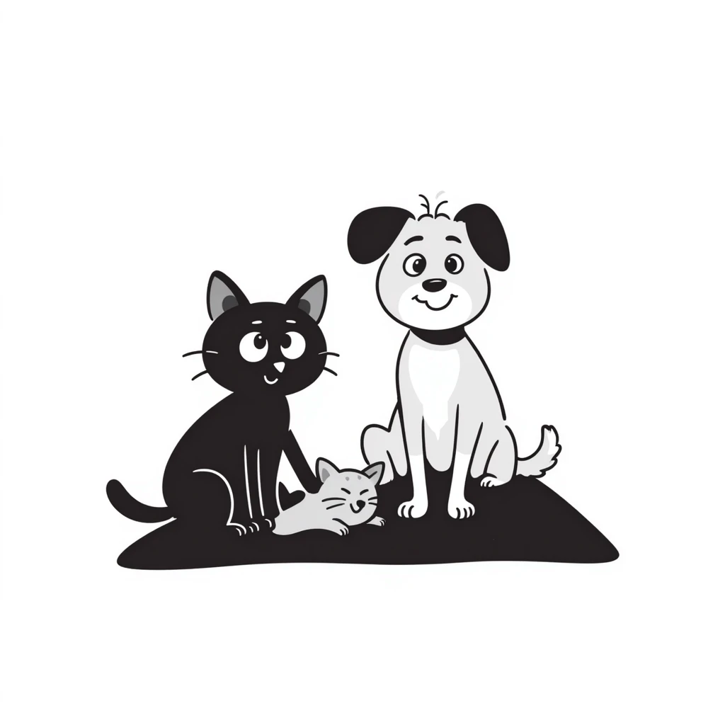 cat and dog together emoji