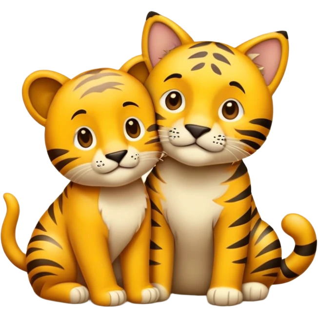 Лев и тигр emoji
