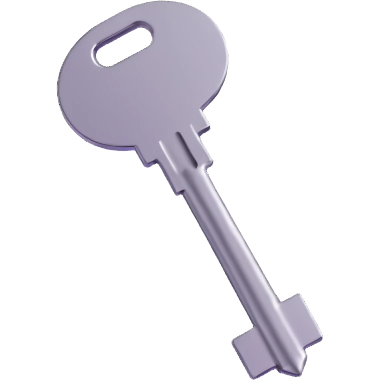 shiny metallic key with reflective surface emoji