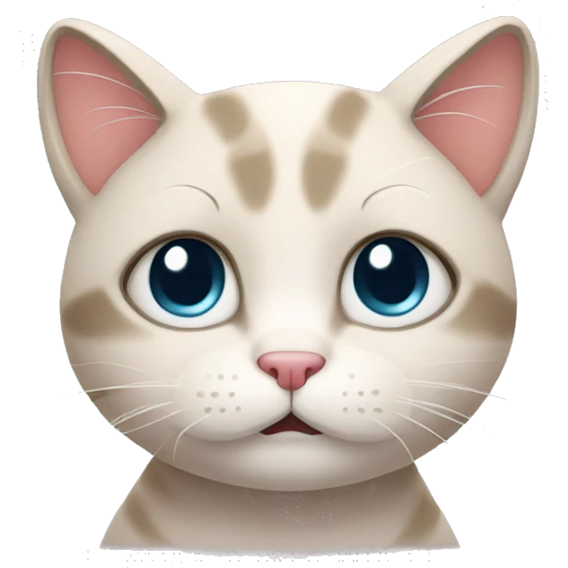 Shy cat blushing emoji