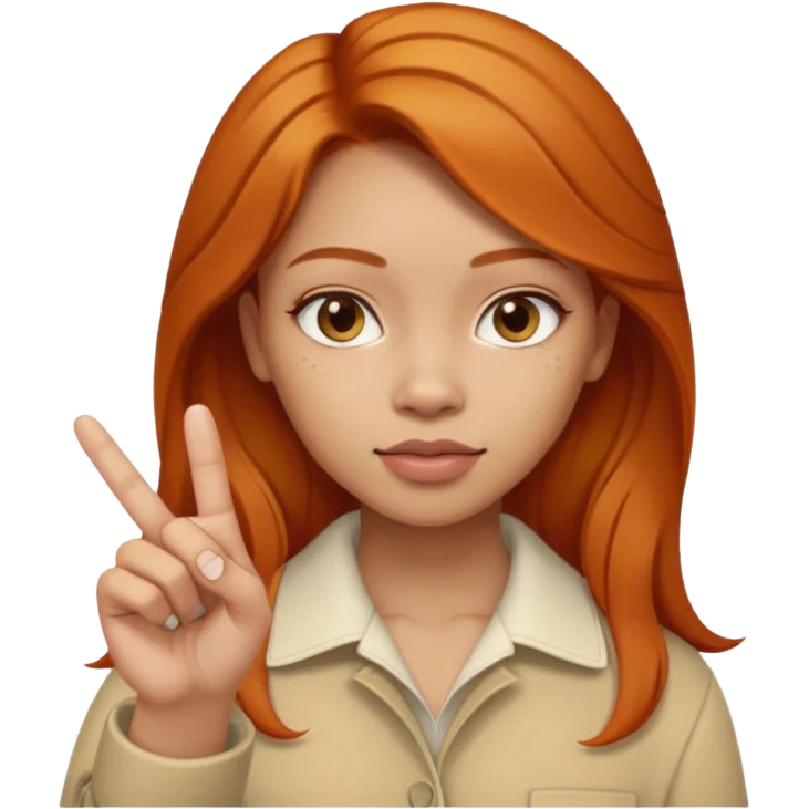 Lightskin girl with ginger hair holding up middle finger  emoji