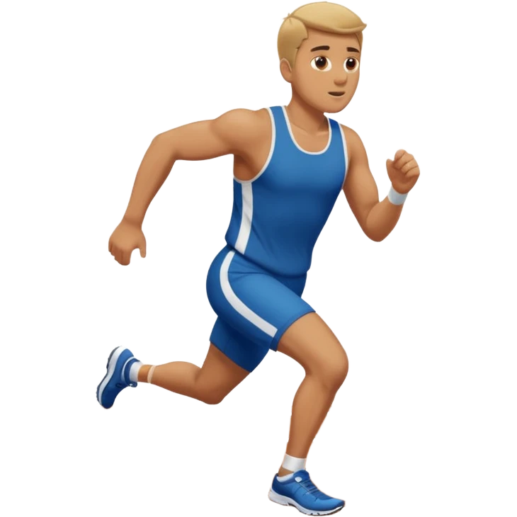 tall, stocky man running in a track meet emoji