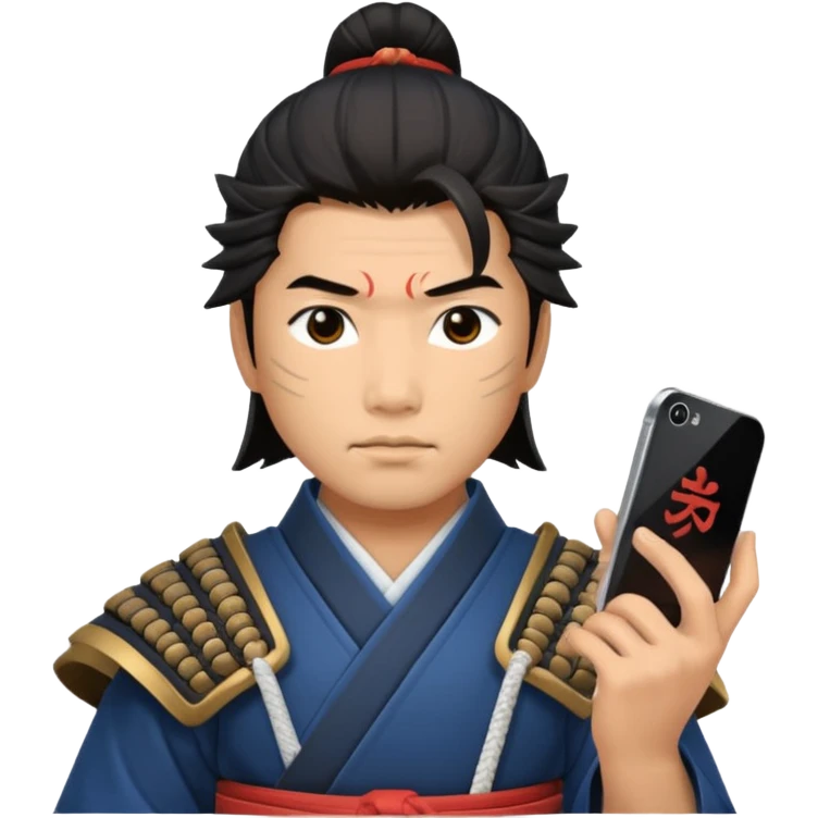 Samurai with Smartphone emoji