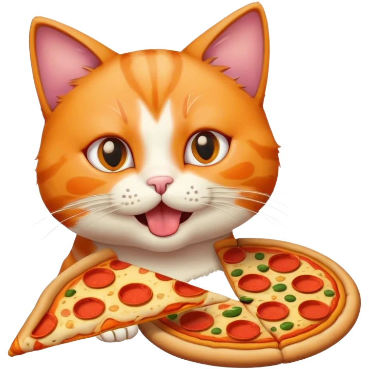 Cat eating a pizza  emoji