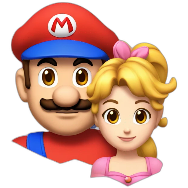Mario and peach emoji