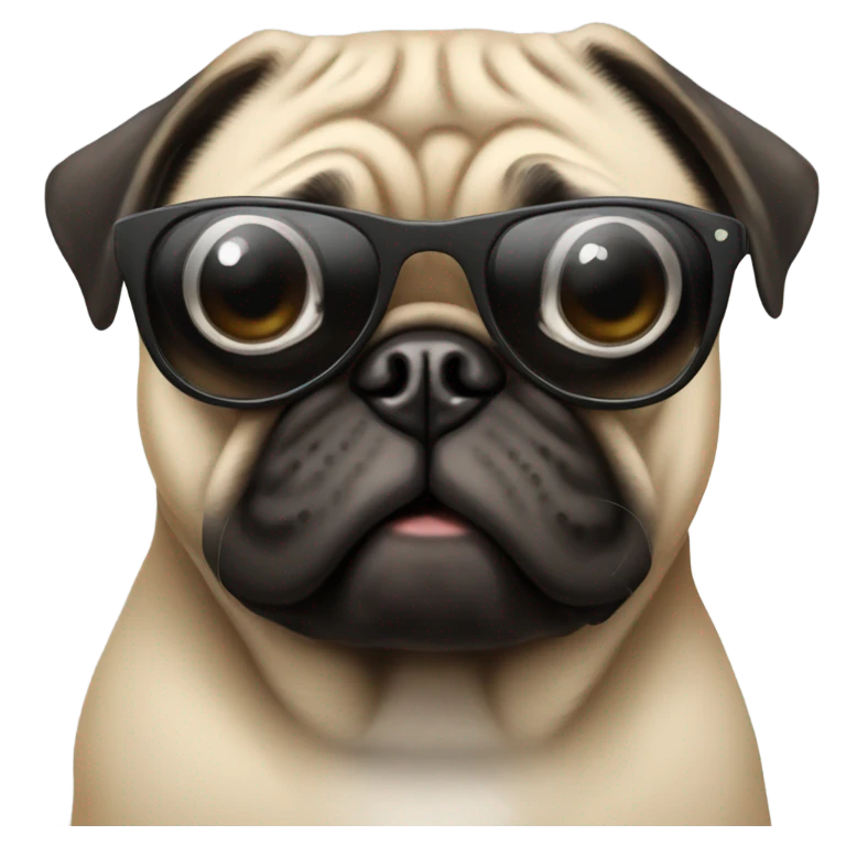 Pug wearing sunglasses  emoji