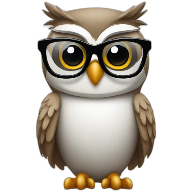 owl with stylish glasses emoji
