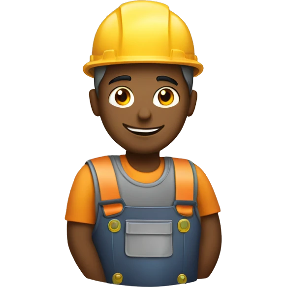 male construction worker holding welders emoji