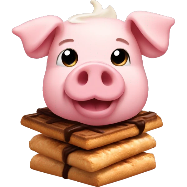 pig in a s'mores  emoji