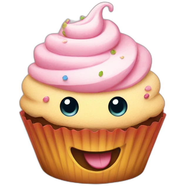 Happy cupcake emoji