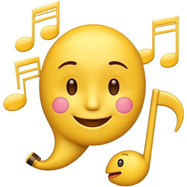 yellow emoji whistling with music notes coming out its mouth and side-eyeing emoji