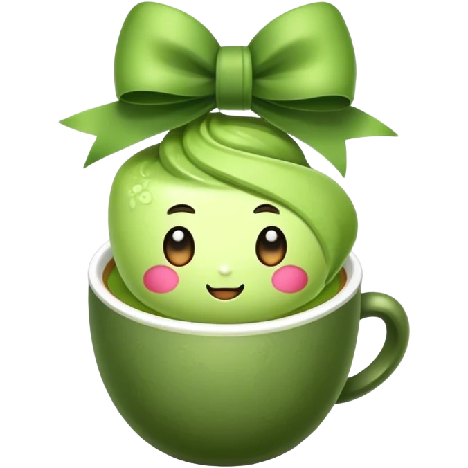 matcha with bow emoji