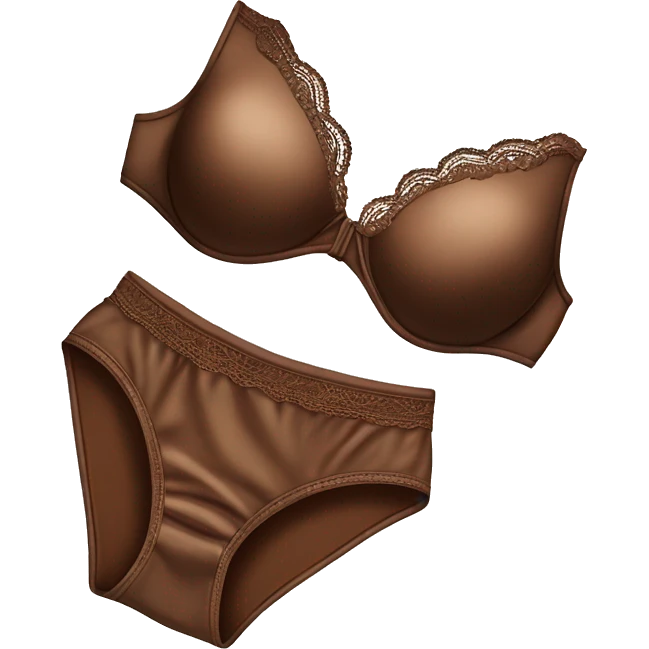A romantic brown set of underwear lies on a silk bed emoji