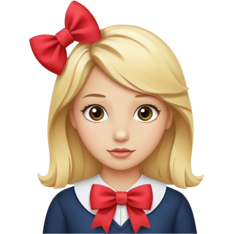 blonde girl with a bow  emoji