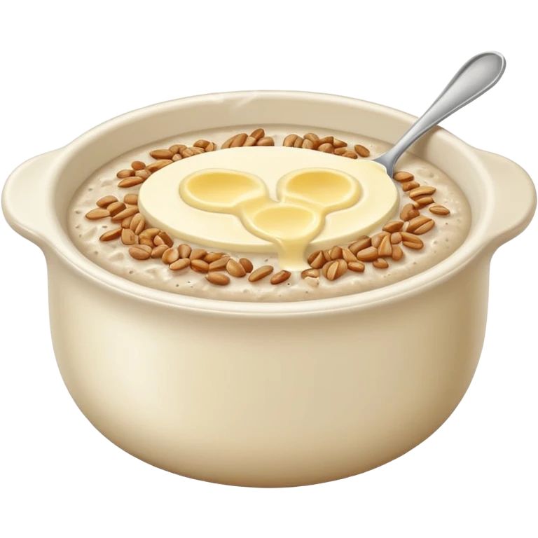 buckwheat porridge with a pat of butter on top emoji
