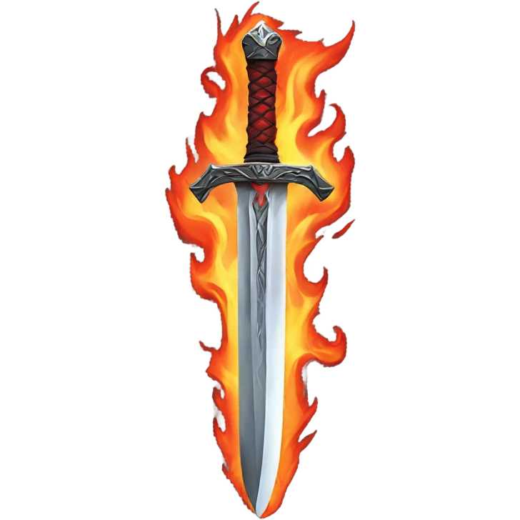 Sword with red flames emoji
