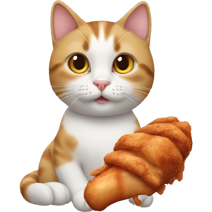 Cat holding a chicken wing emoji