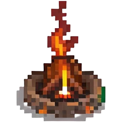 campfire next to a tent at night emoji