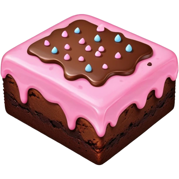 ultra realistic brownie with pink icing emoji