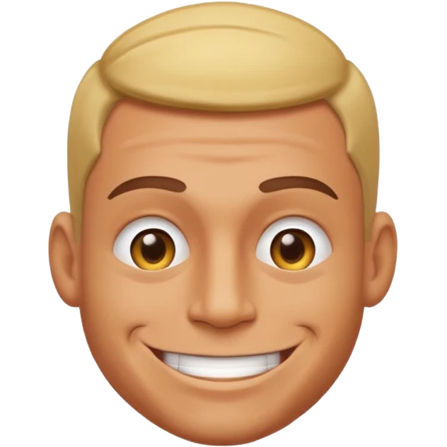 A smiley face emoji but with really big male pectorals emoji