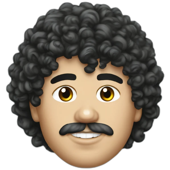 Curly hair Maradona México 86 argentina emoji