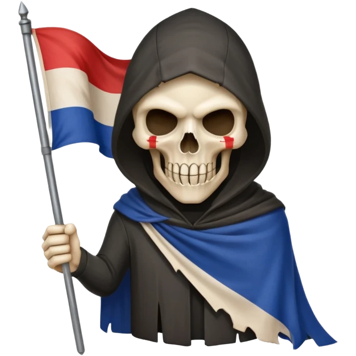 Faucheuse tenant un drapeau français  emoji