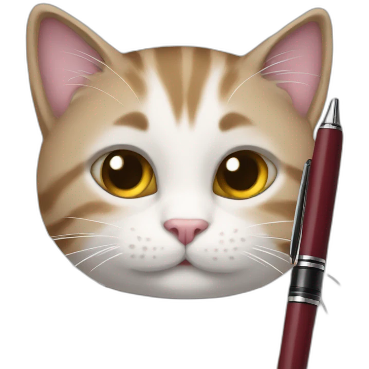 cat with a pen emoji