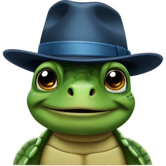 Turtle with a Fedora  emoji
