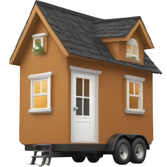 tiny house with a giant person emoji
