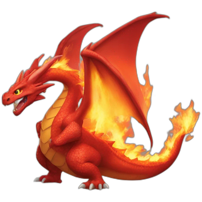 huge red Dragon Pokemon fire emoji