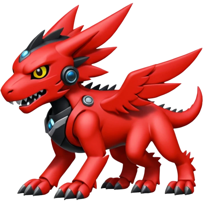 Cool Edgy Black Red Digimon- emoji