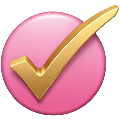 pink gold check mark icon emoji