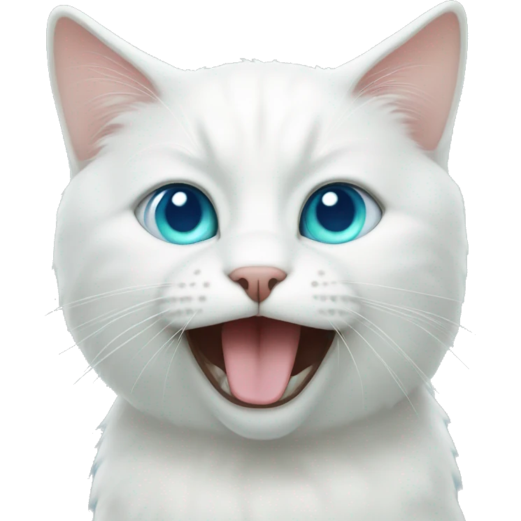 White cat with one blue eye and one green  emoji