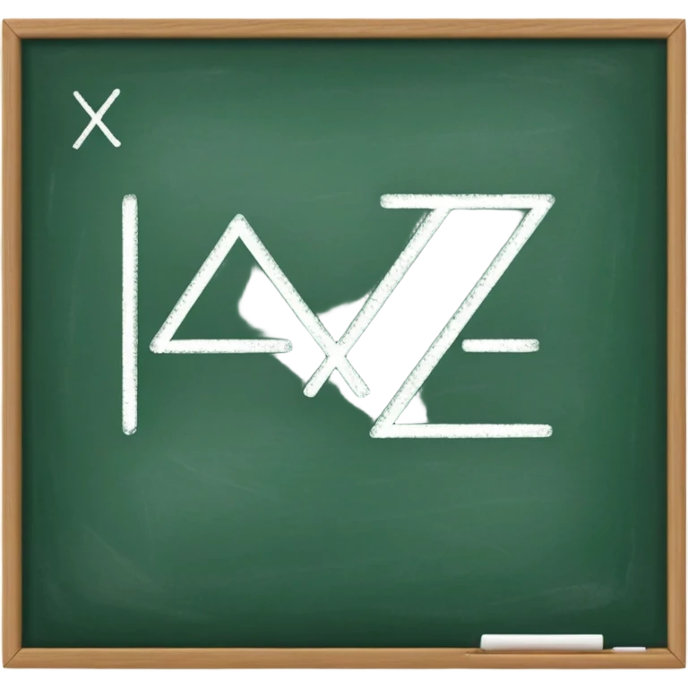 A flat-style illustration of a green chalkboard with a simple math equation like “x + y = z” written in white chalk, representing secondary school education. Clean, minimal, cartoon style, white background, iOS emoji aesthetic. emoji