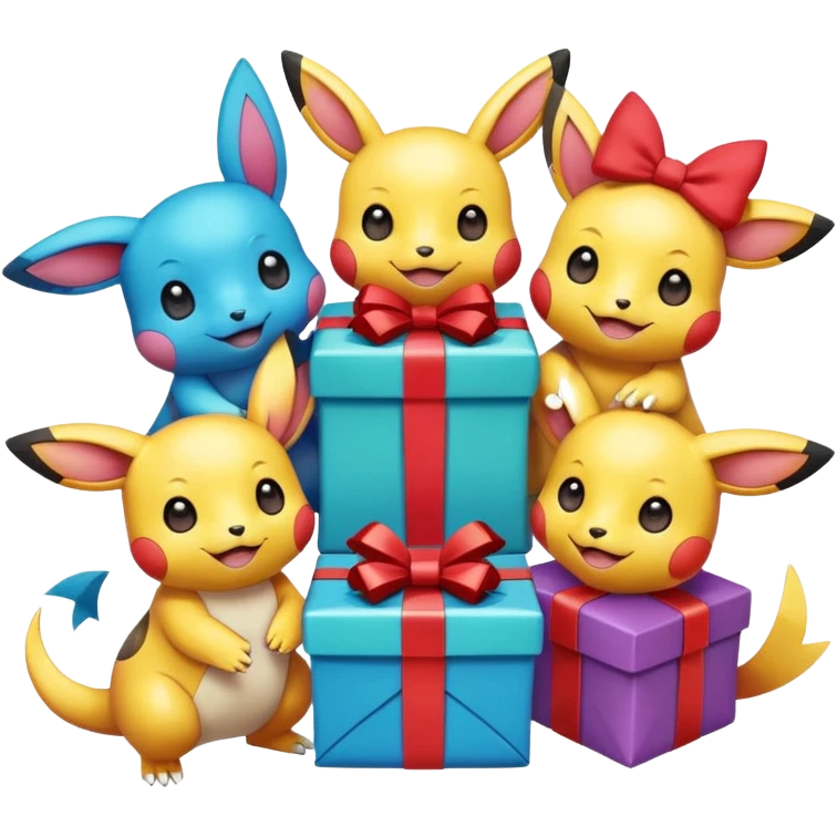pokemans giving each other things emoji