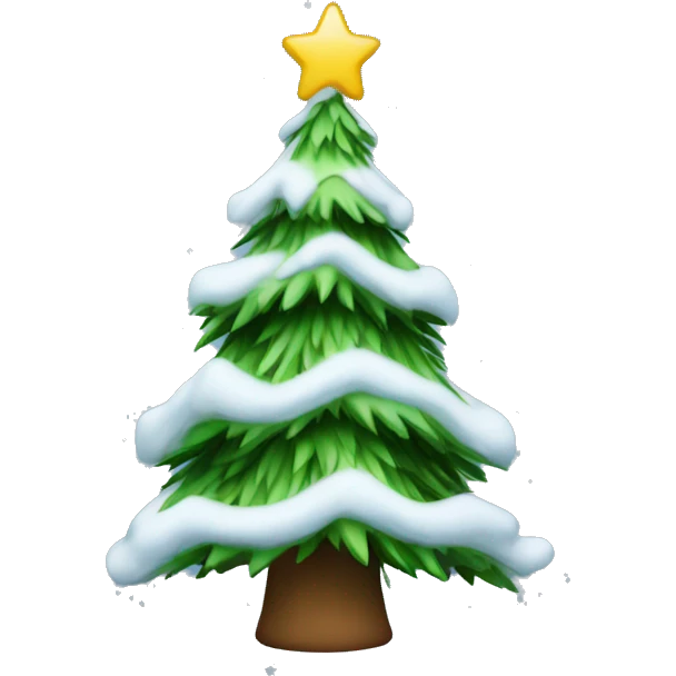 christmas tree with snow on it emoji