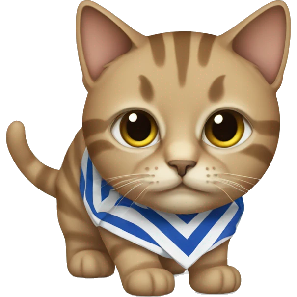 A cat with a Greek shirt  emoji