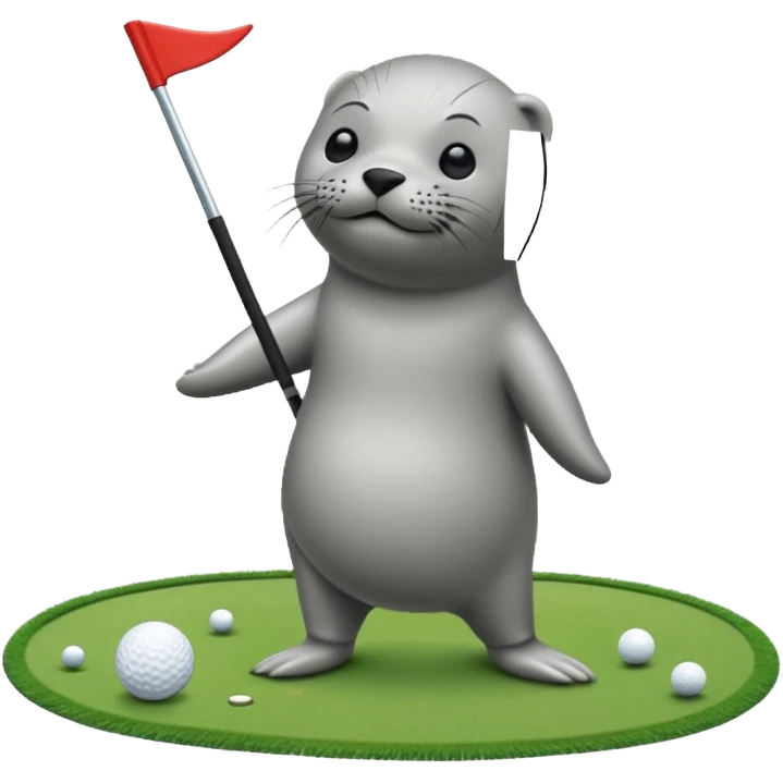 Seal golfing emoji