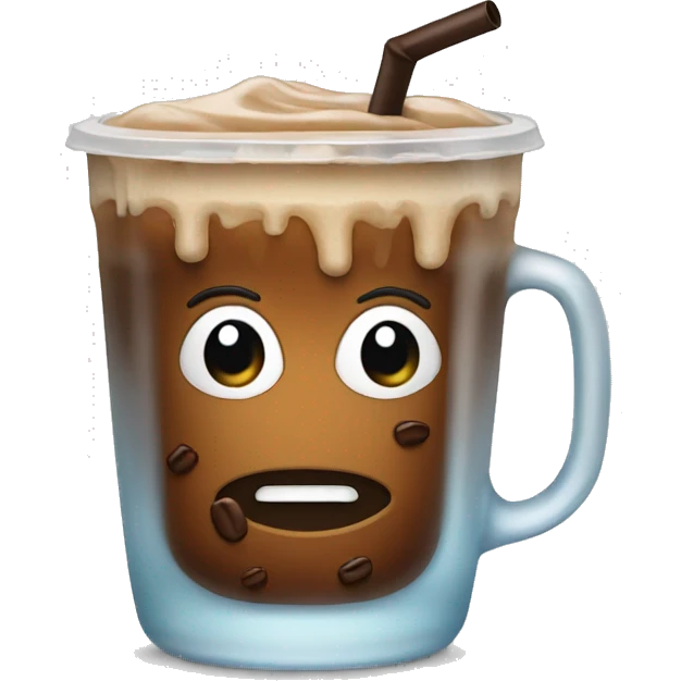 An iced coffee emoji
