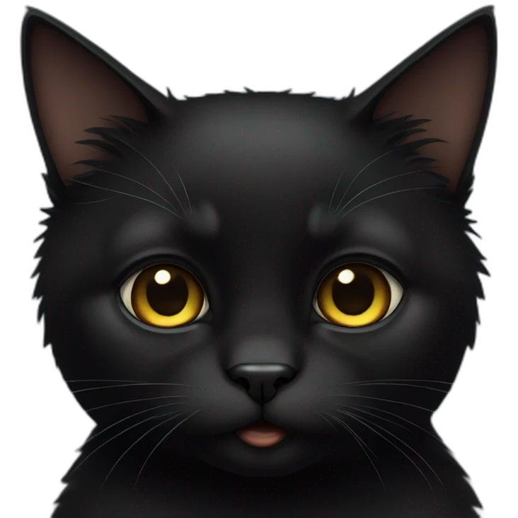 fat furry all black cat emoji