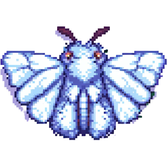 pixel art fluffy moth emoji