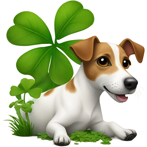 Jack Russel Terrier with Cloverleaf  emoji